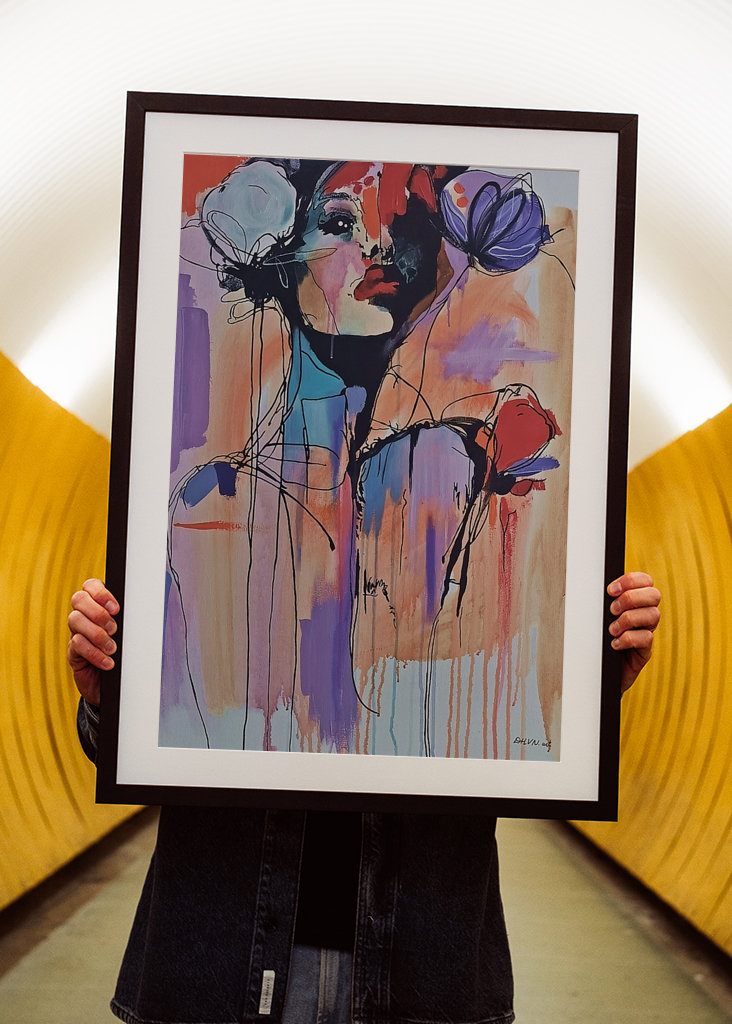 Woman with Large Flowers.