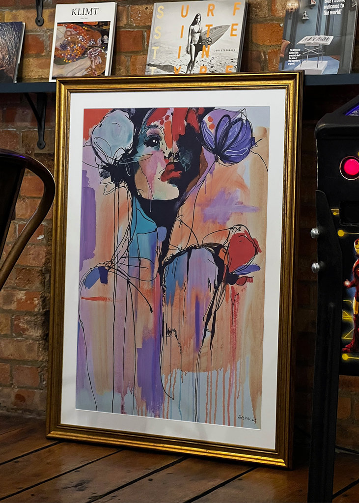 Woman with Large Flowers.