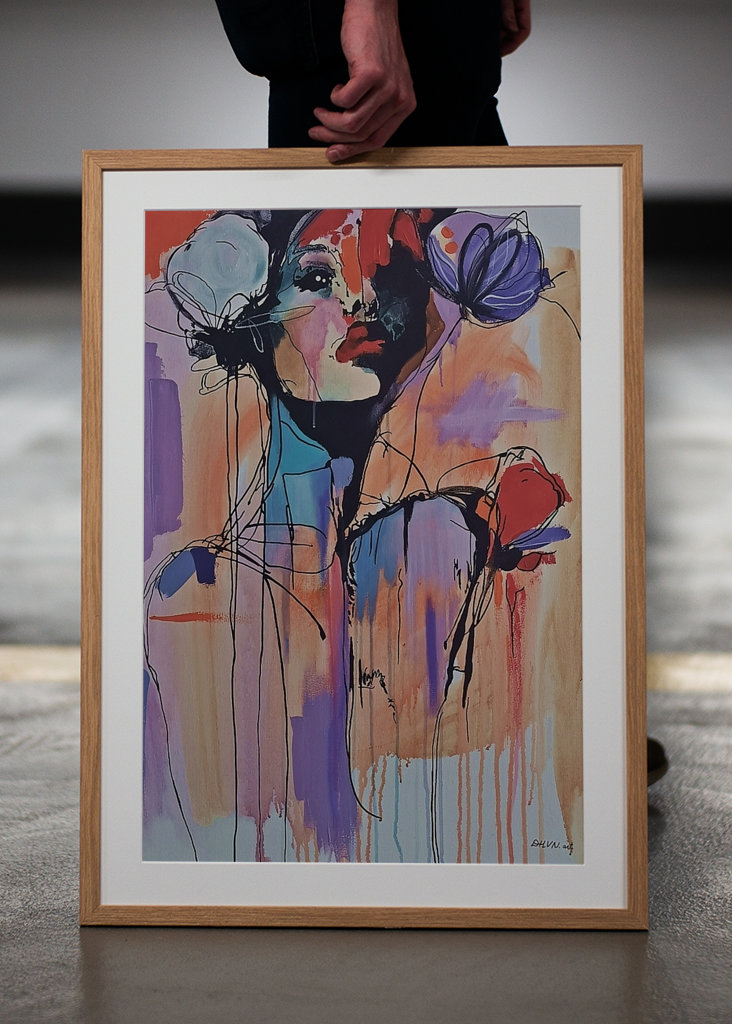 Woman with Large Flowers.