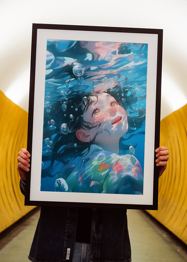 Japansk pige under vandet