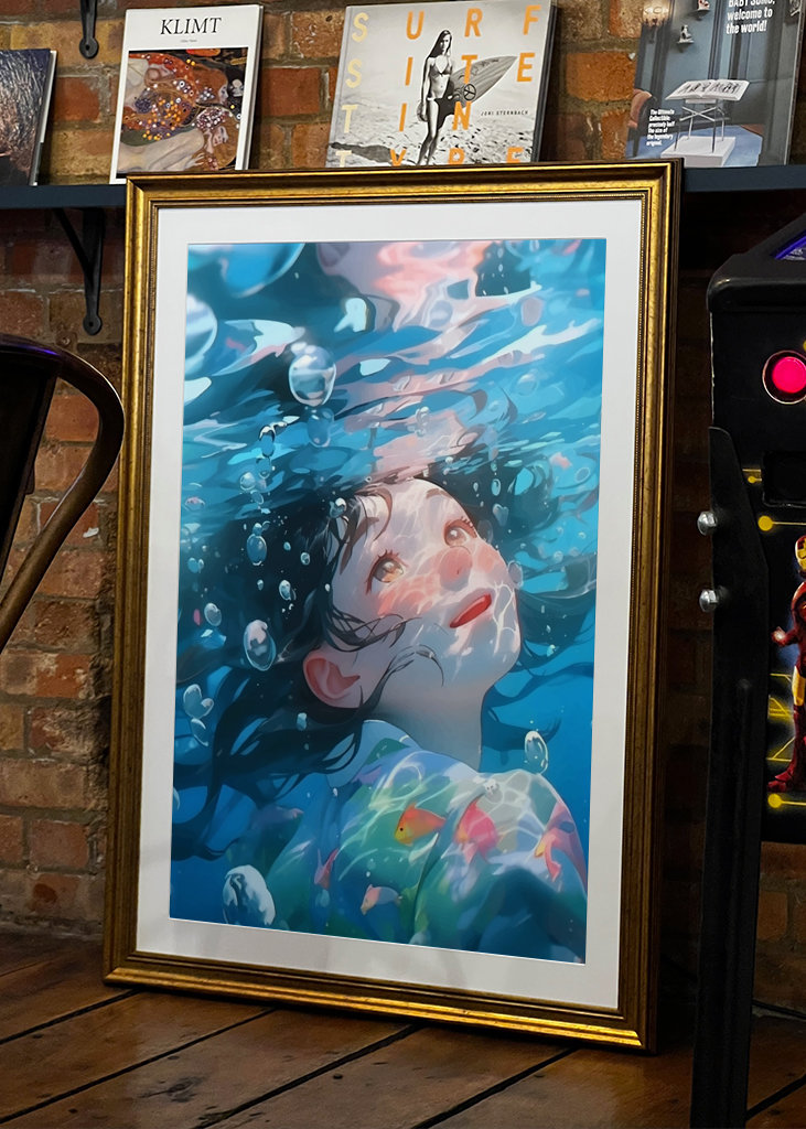 Japansk pige under vandet