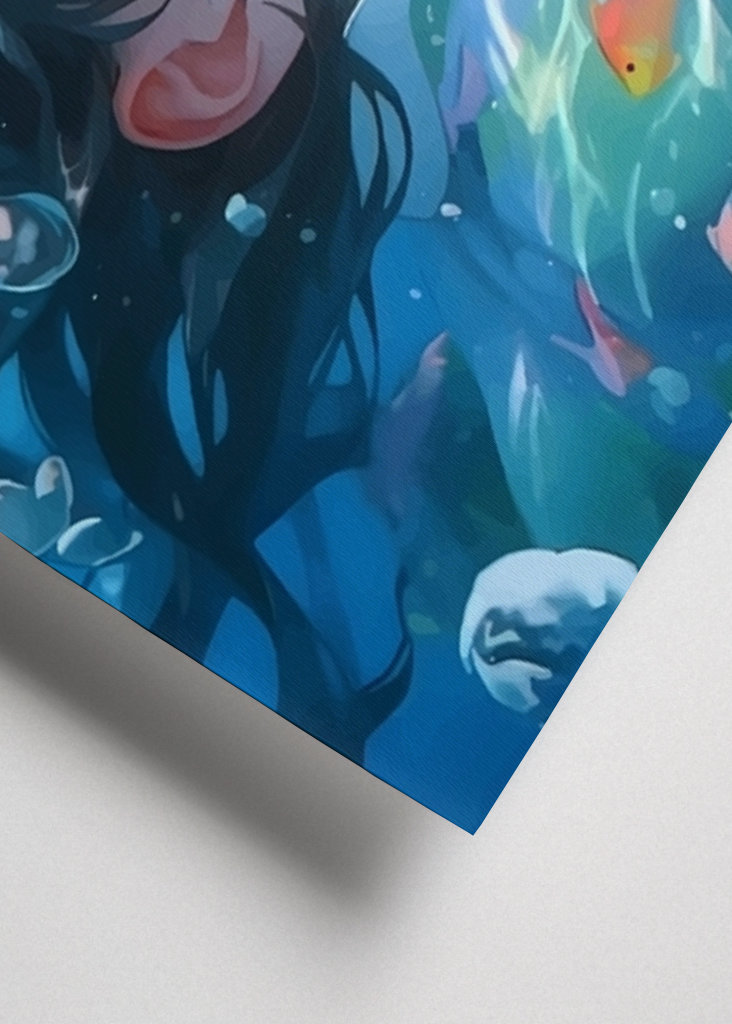 Japansk pige under vandet