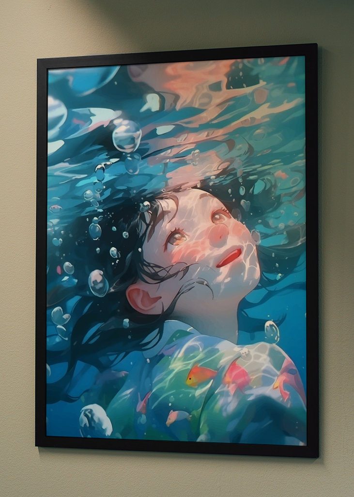 Japansk pige under vandet