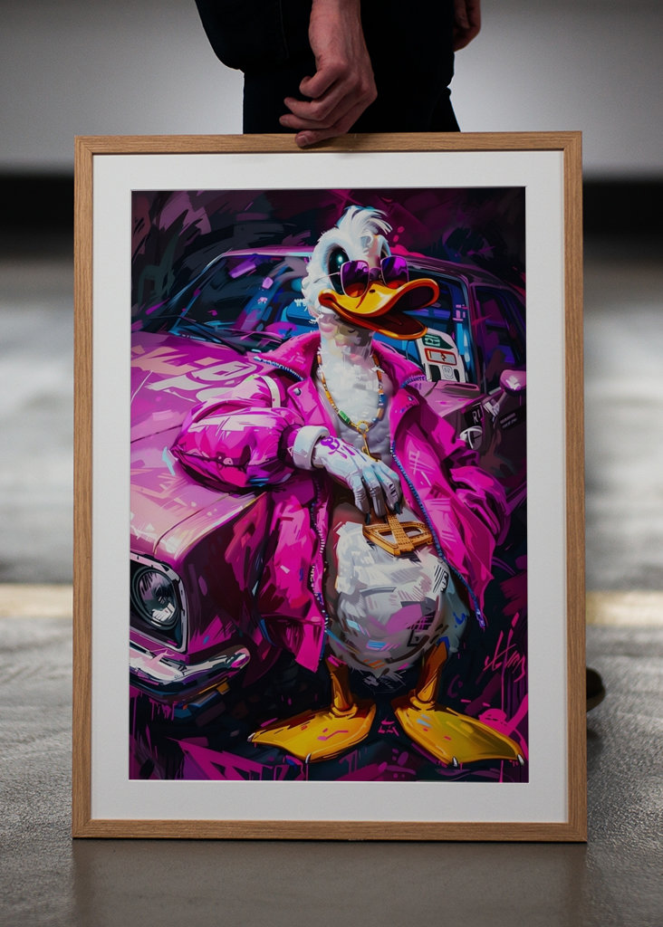 Chapoteo de pato rosa