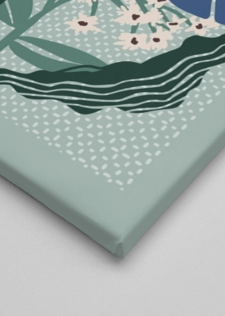 Klimt flowers light blue