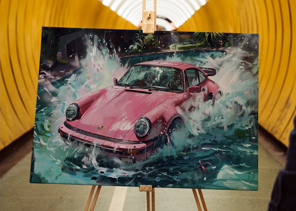 Růžové Porsche 911 Turbo i Poole