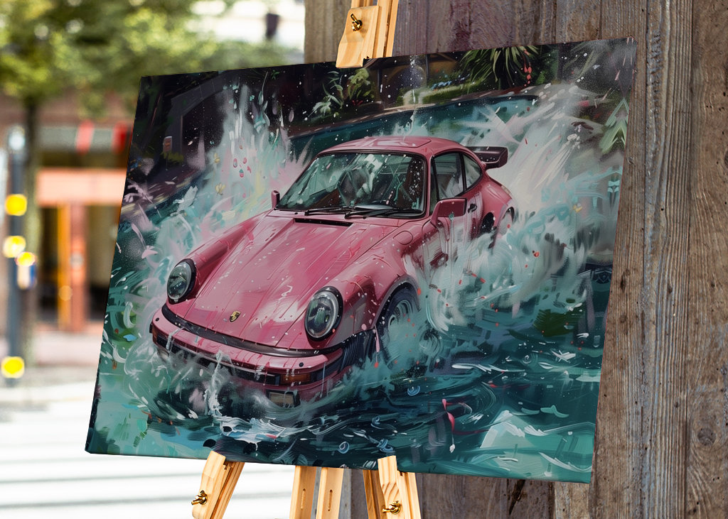 Růžové Porsche 911 Turbo i Poole