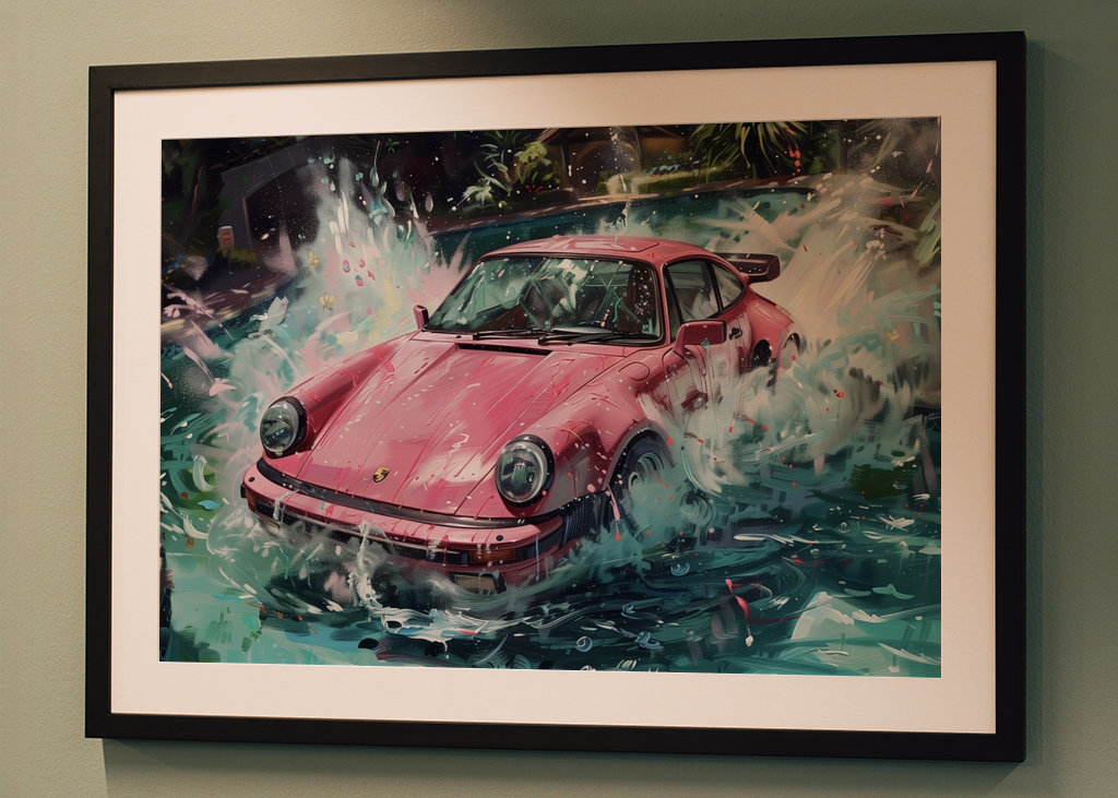 Růžové Porsche 911 Turbo i Poole