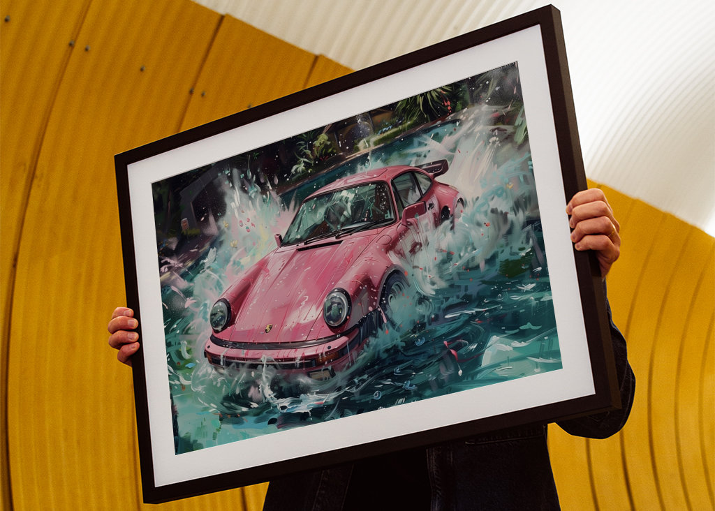 Růžové Porsche 911 Turbo i Poole