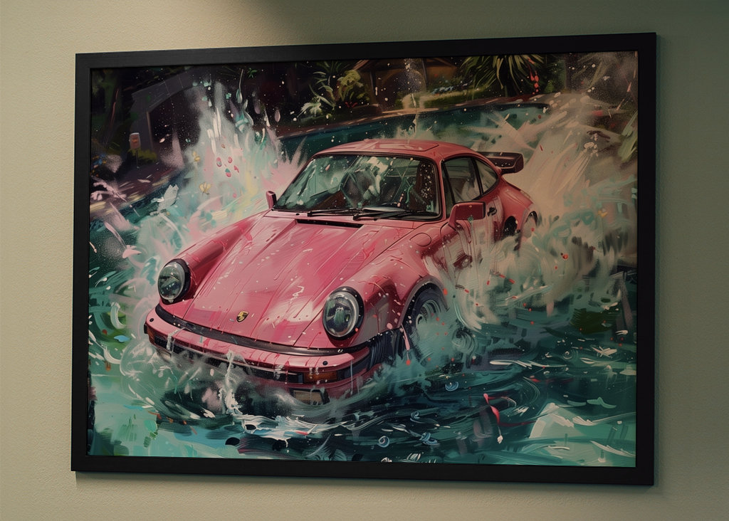 Růžové Porsche 911 Turbo i Poole