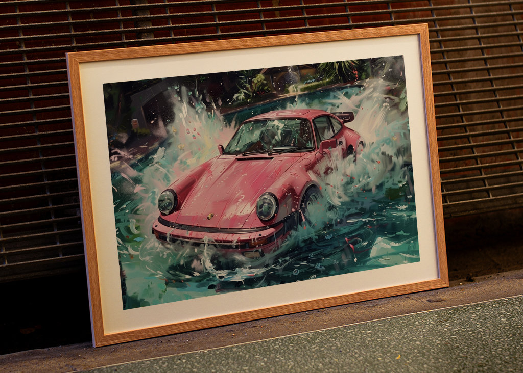 Růžové Porsche 911 Turbo i Poole