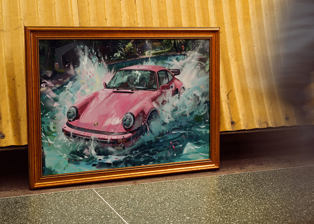 Růžové Porsche 911 Turbo i Poole