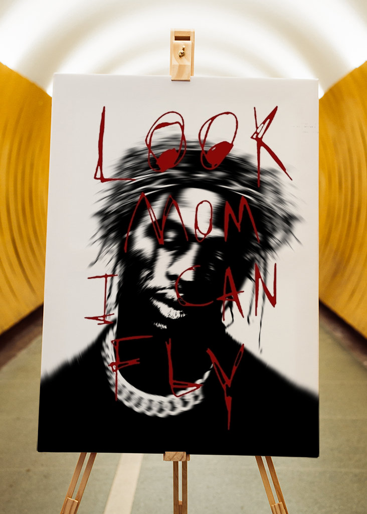 raps Zitat schwarz weiß