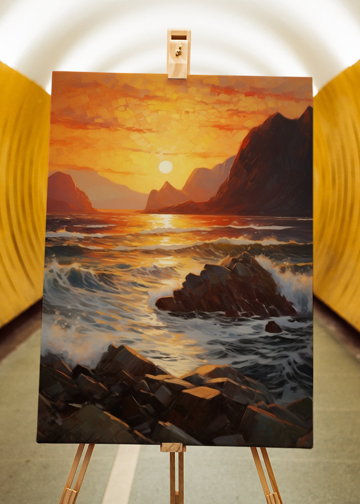 Waves in Lofoten Midnight Sun