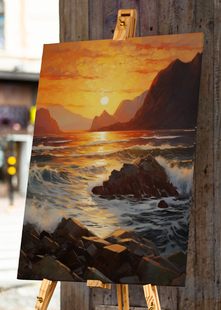 Waves in Lofoten Midnight Sun