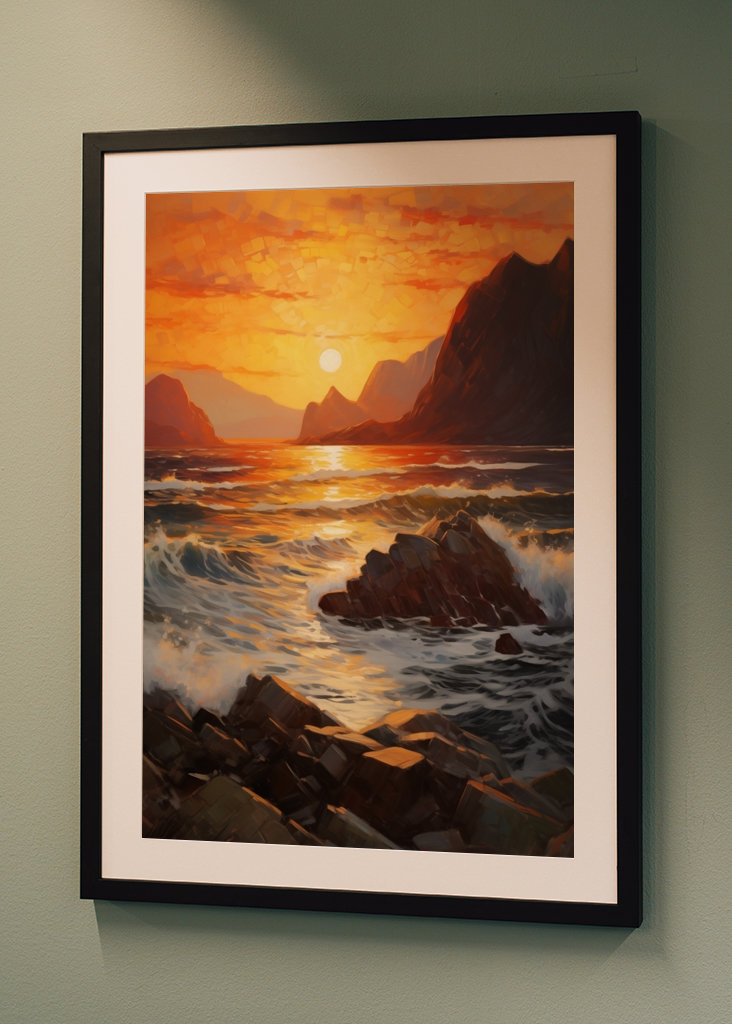 Waves in Lofoten Midnight Sun