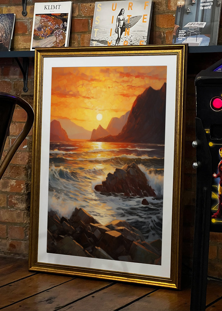 Waves in Lofoten Midnight Sun