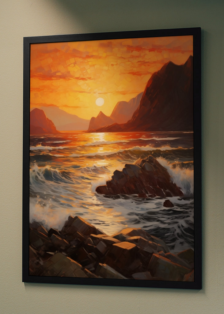 Waves in Lofoten Midnight Sun