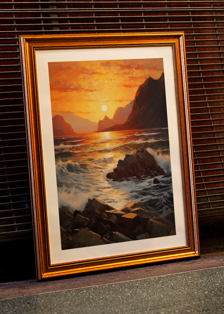 Waves in Lofoten Midnight Sun