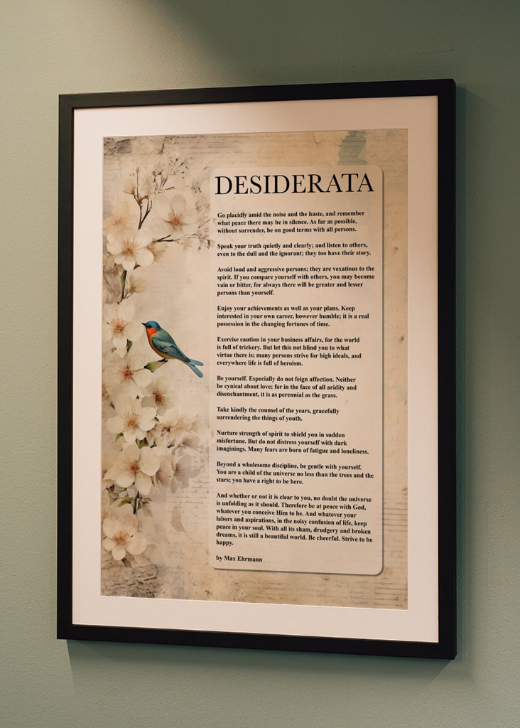 Desiderata Poem by Max Ehrmann