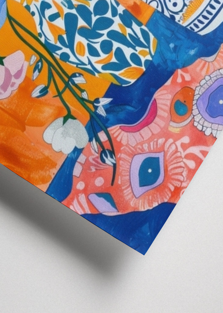 Flowers in patterned vases