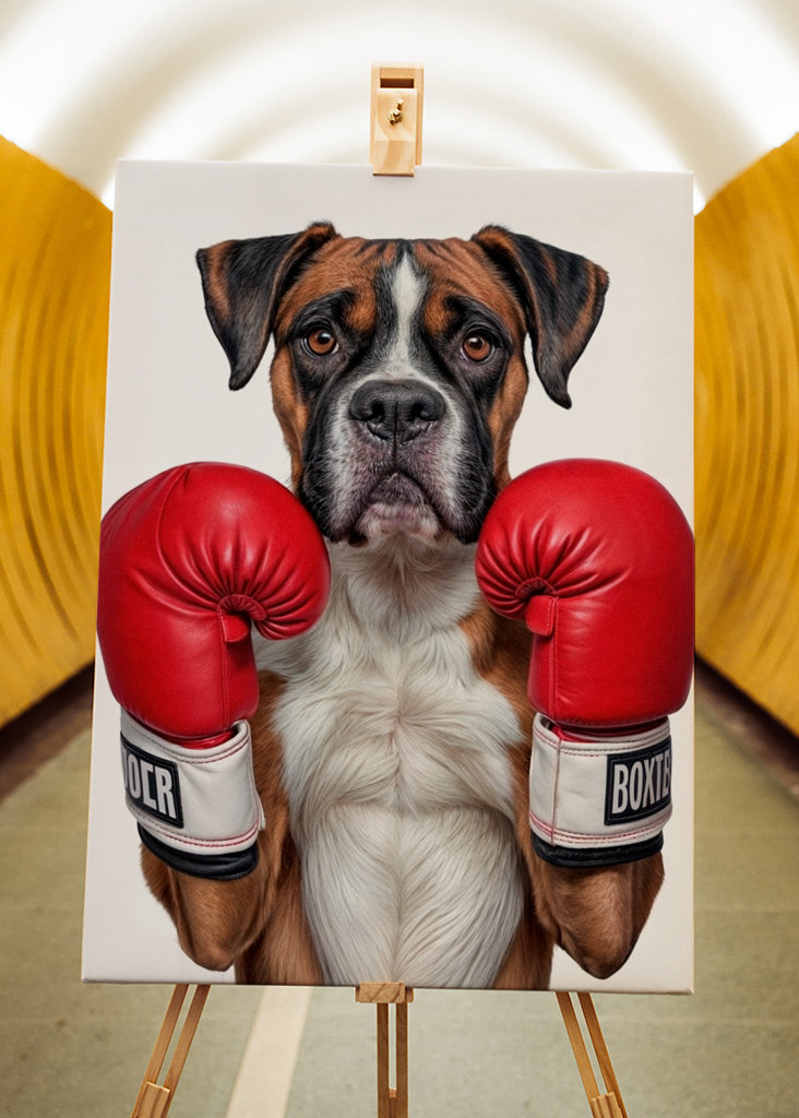 Boxer Dog With Boxing Gloves