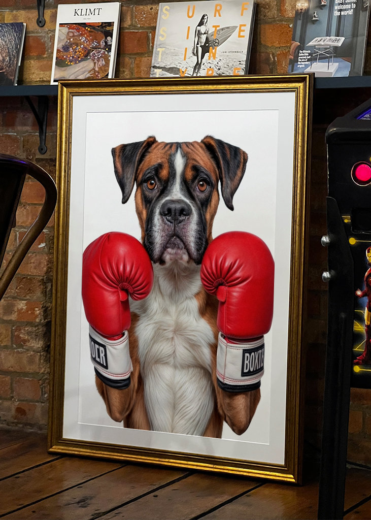 Boxer Dog With Boxing Gloves