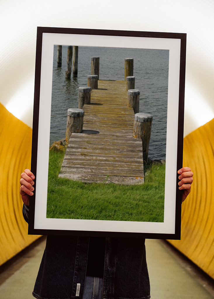 wooden pier at a river 