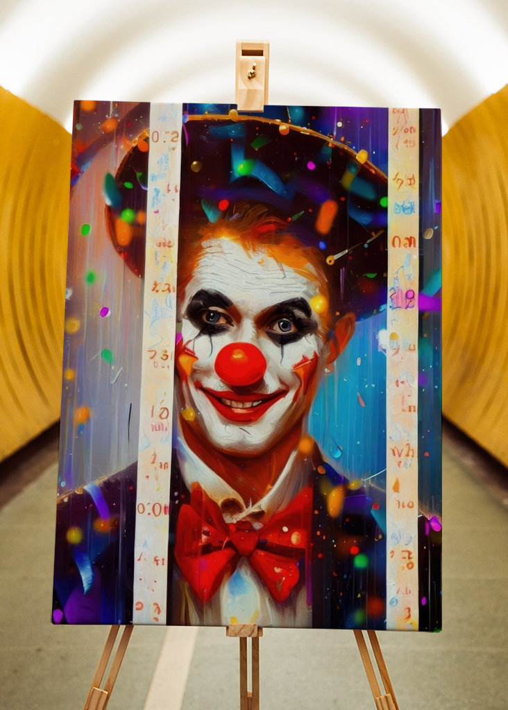 Clown in the confetti rain