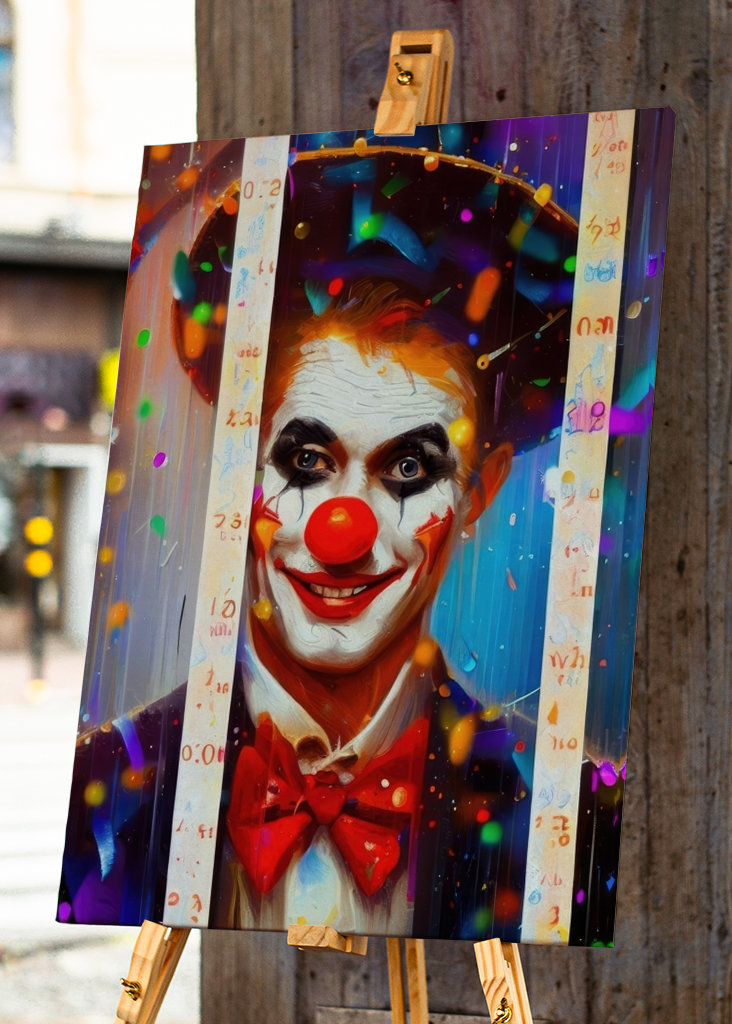 Clown in the confetti rain