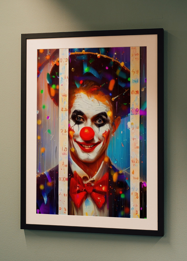 Clown in the confetti rain