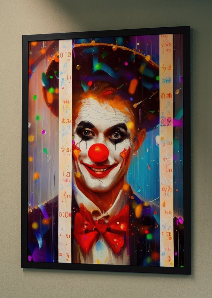 Clown in the confetti rain