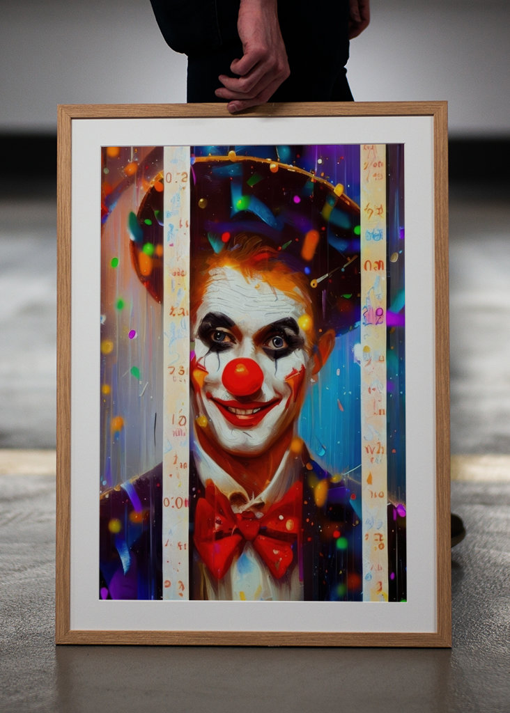 Clown in the confetti rain