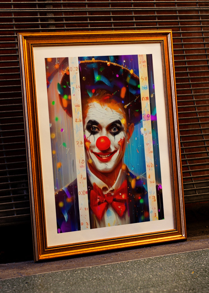 Clown in the confetti rain