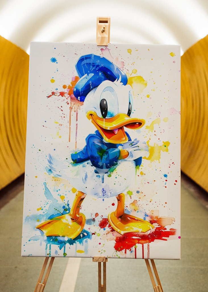 Donald Duck watercolor Splash
