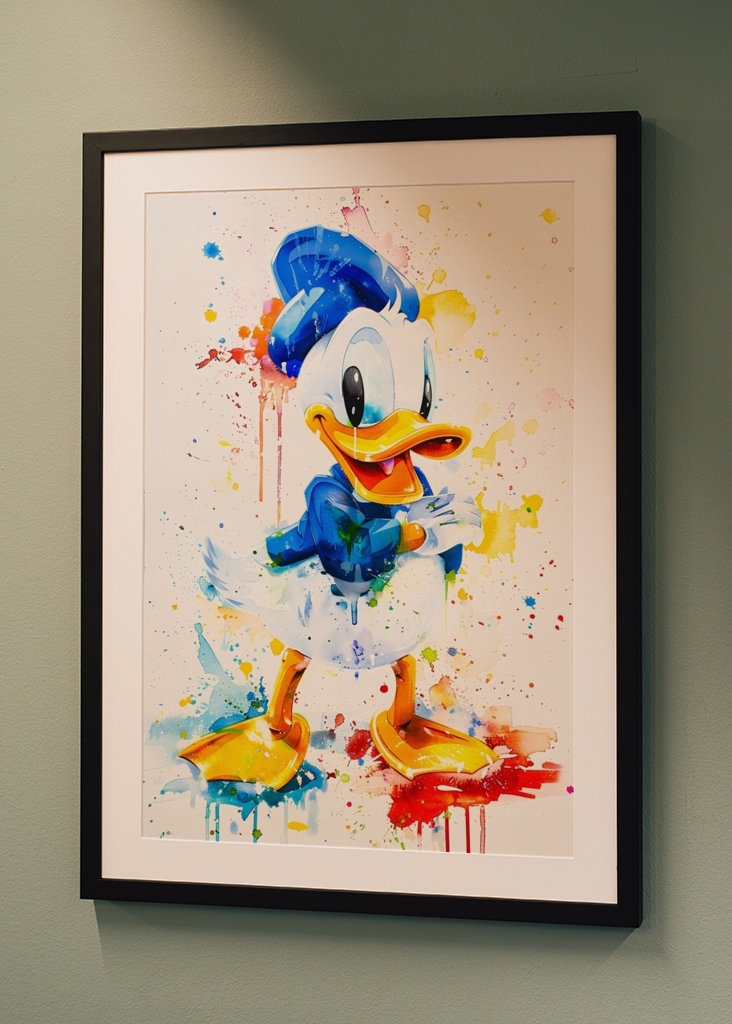 Donald Duck watercolor Splash