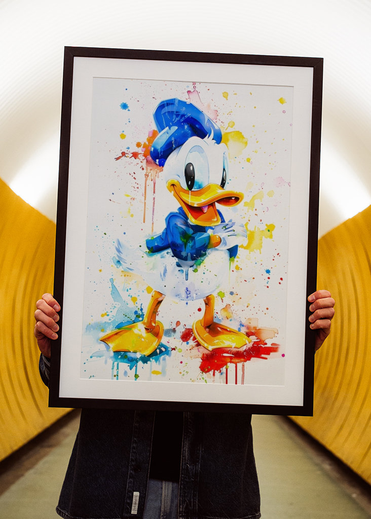 Donald Duck watercolor Splash