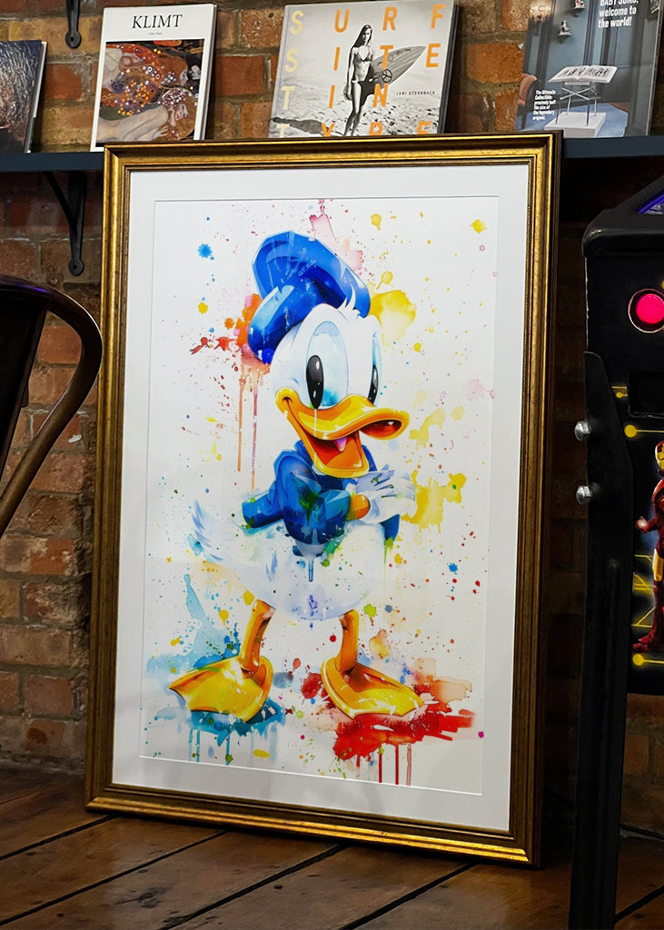 Donald Duck watercolor Splash