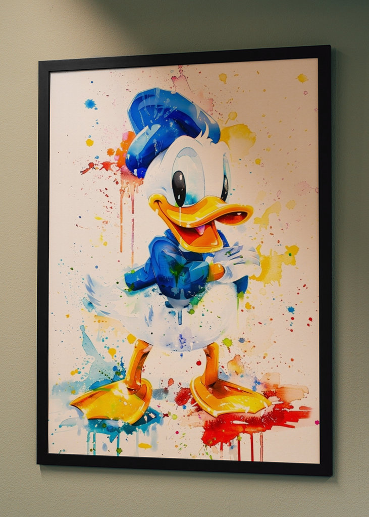 Donald Duck watercolor Splash