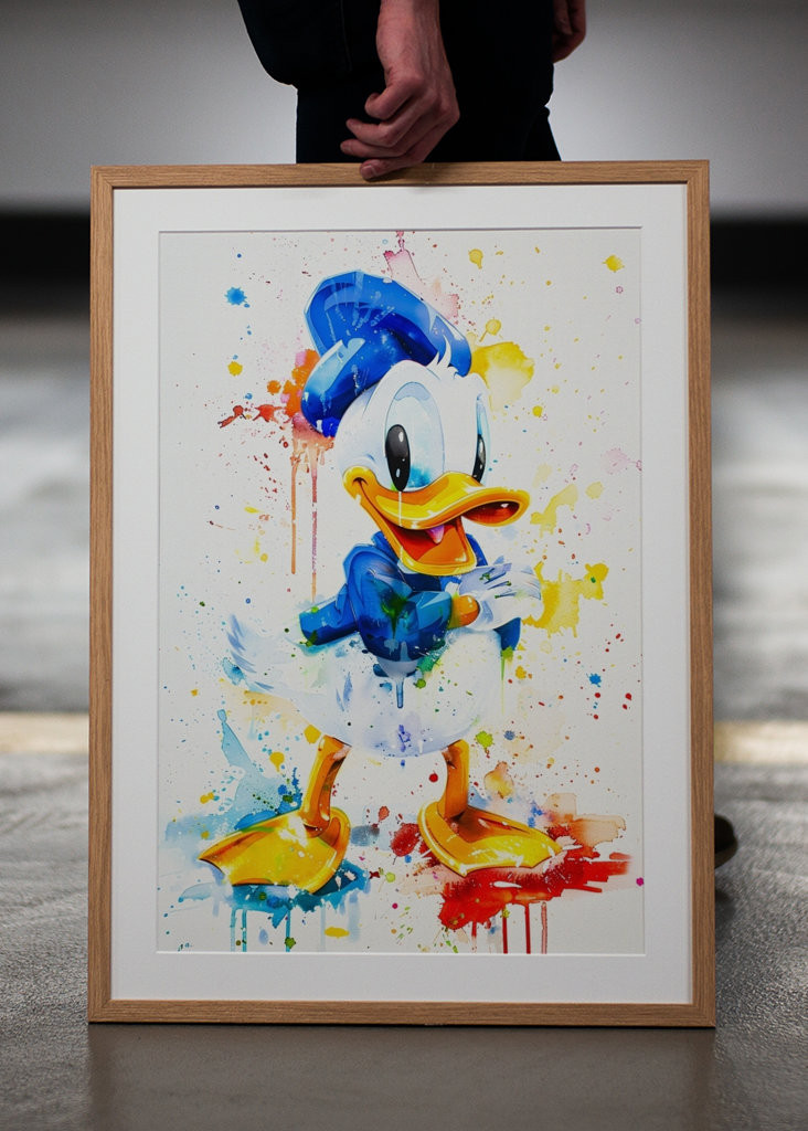 Donald Duck watercolor Splash