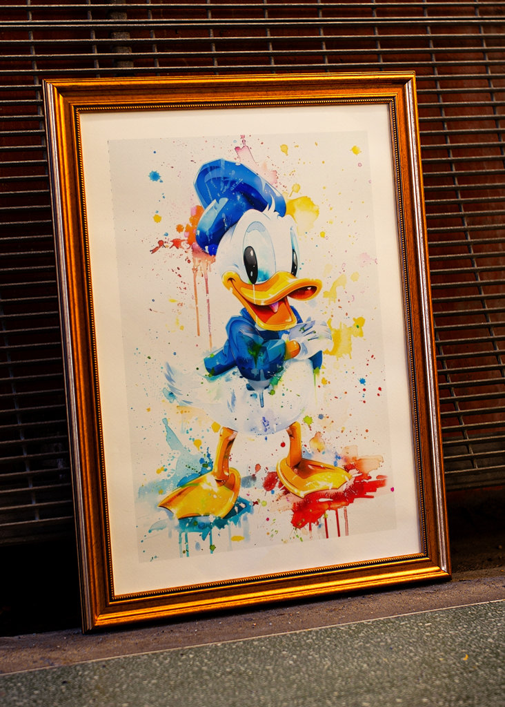 Donald Duck watercolor Splash