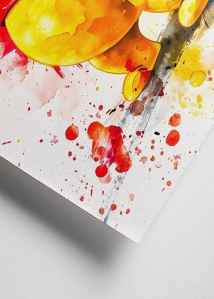 Micimackó akvarell csobbanás