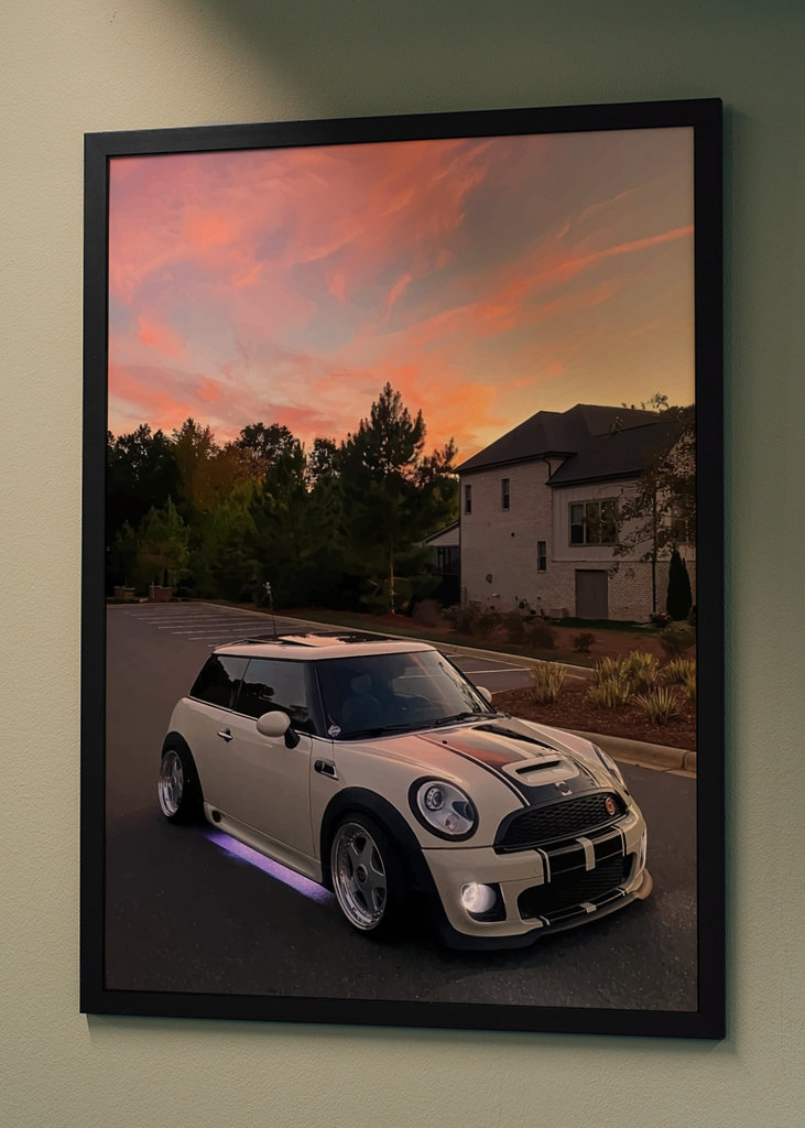 Witte auto met mooi uitzicht