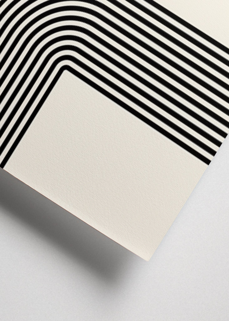 Linjer Boho beige Sort Rød