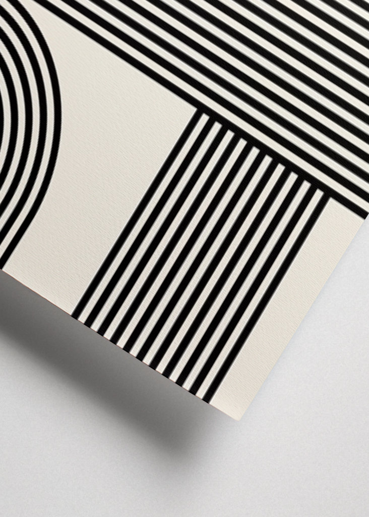 Linien Boho beige Schwarz Rot