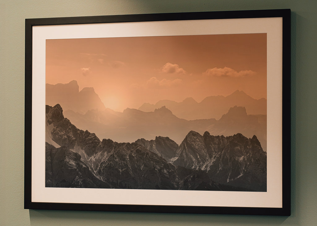 Hory Dolomit ve večerních hodinách