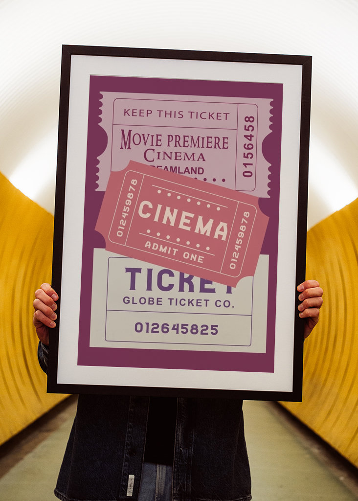 Kino Ticket Poster Lila