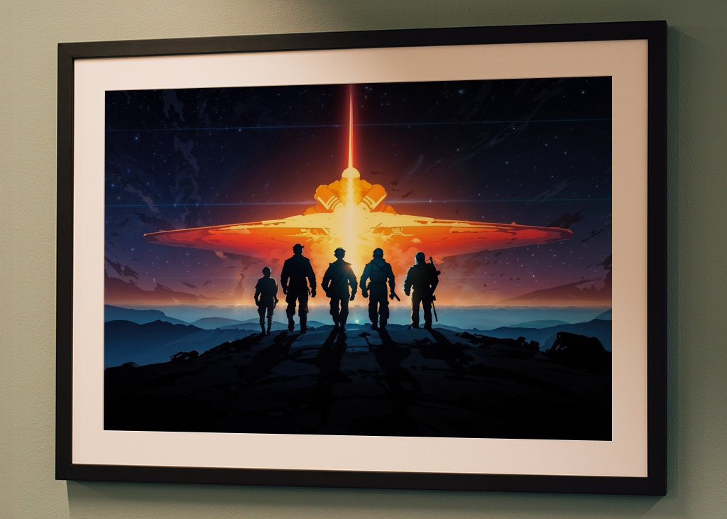 sci-fi battlefield and space