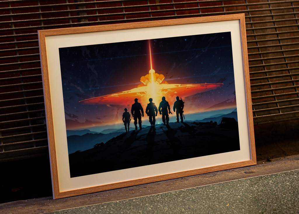 sci-fi battlefield and space