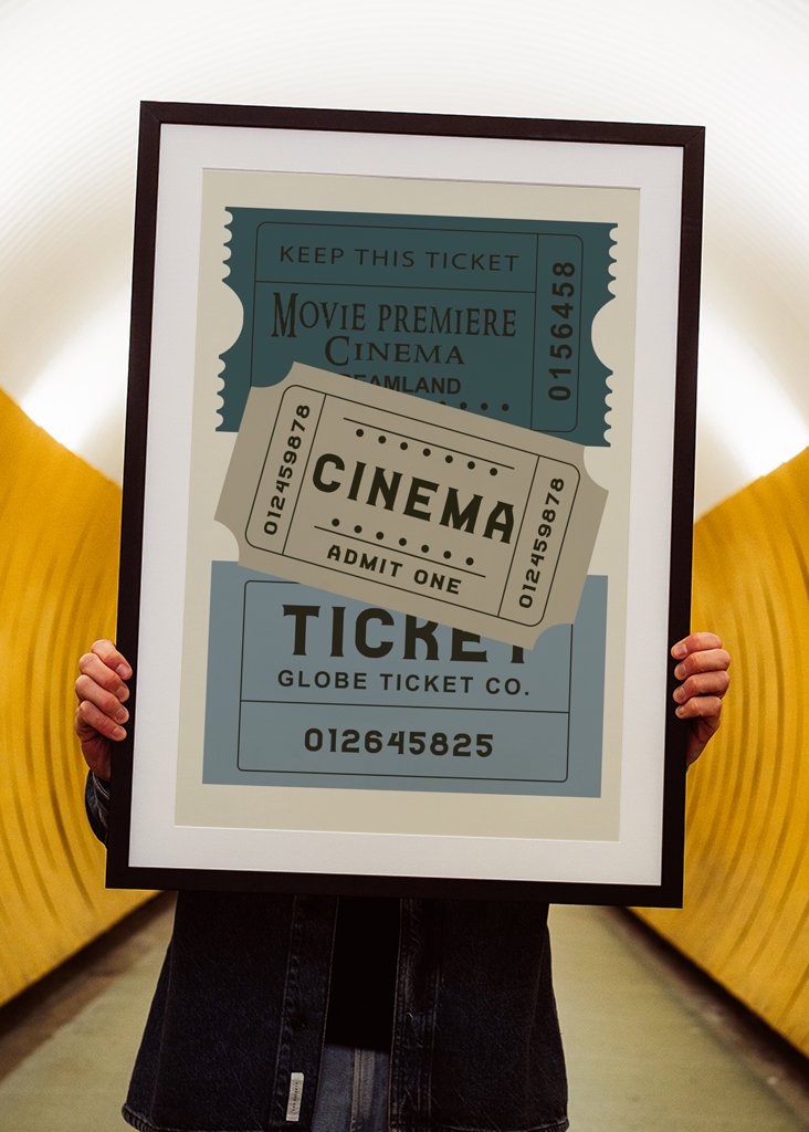 Kino Ticket Poster Blau